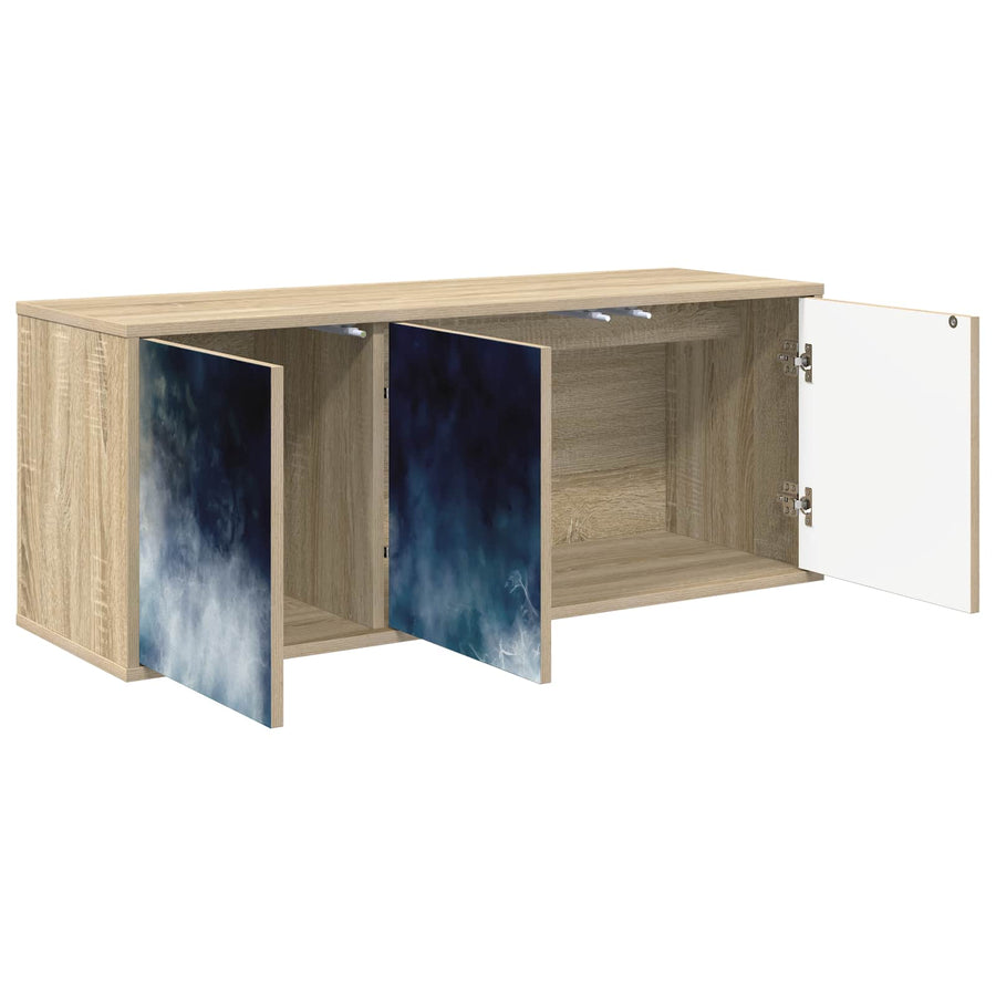 Wandgemonteerd tv-meubel RAALTE 102 x 33 x 40 cm Sonoma Eiken