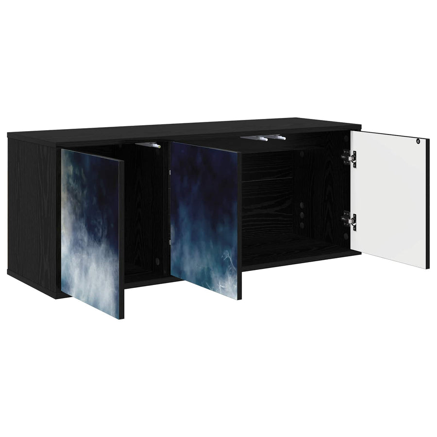 Wandgemonteerd tv-meubel RAALTE 102 x 33 x 40 cm Zwart eiken