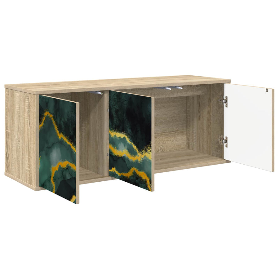 Wandgemonteerd tv-meubel WIJHE 102 x 33 x 40 cm Sonoma Eiken