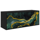 Wandgemonteerd tv-meubel WIJHE 102 x 33 x 40 cm Zwart eiken