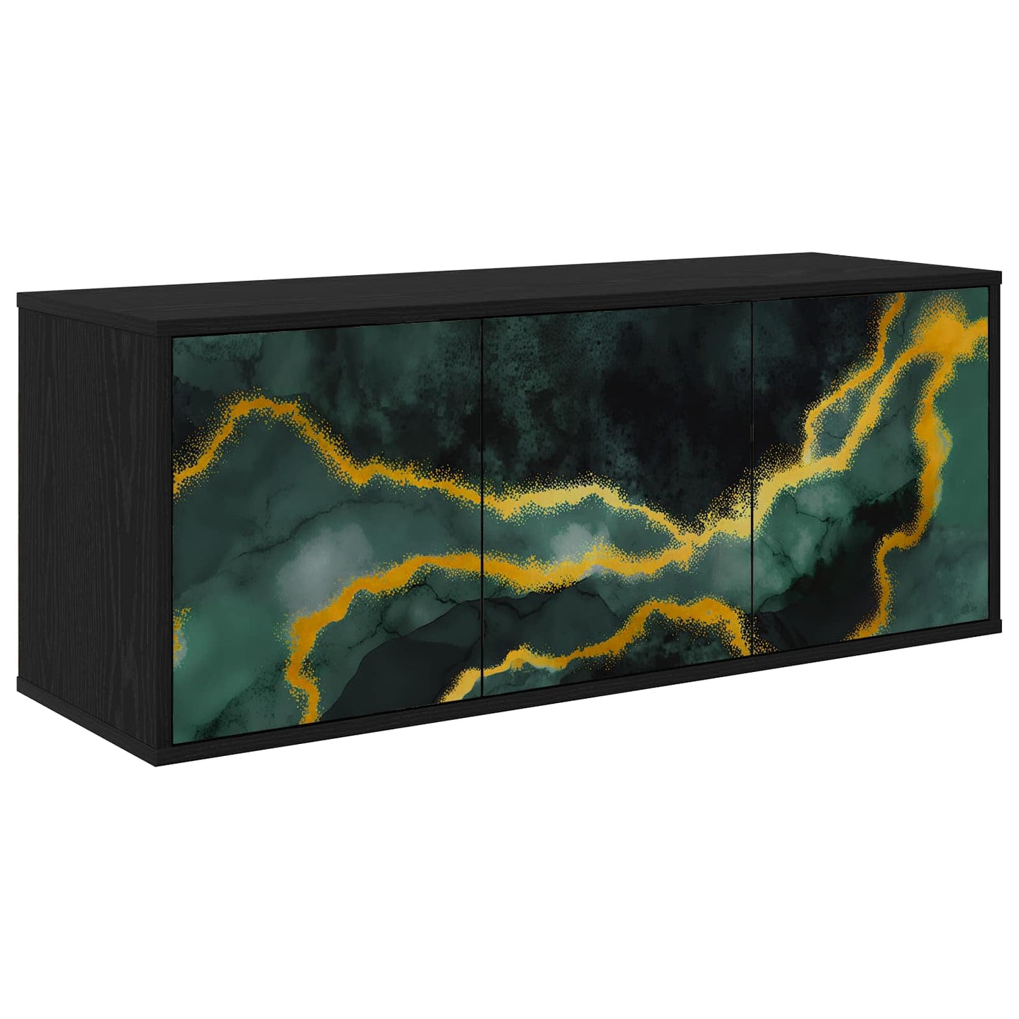 Wandgemonteerd tv-meubel WIJHE 102 x 33 x 40 cm Zwart eiken