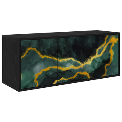 Wandgemonteerd tv-meubel WIJHE 102 x 33 x 40 cm Zwart eiken