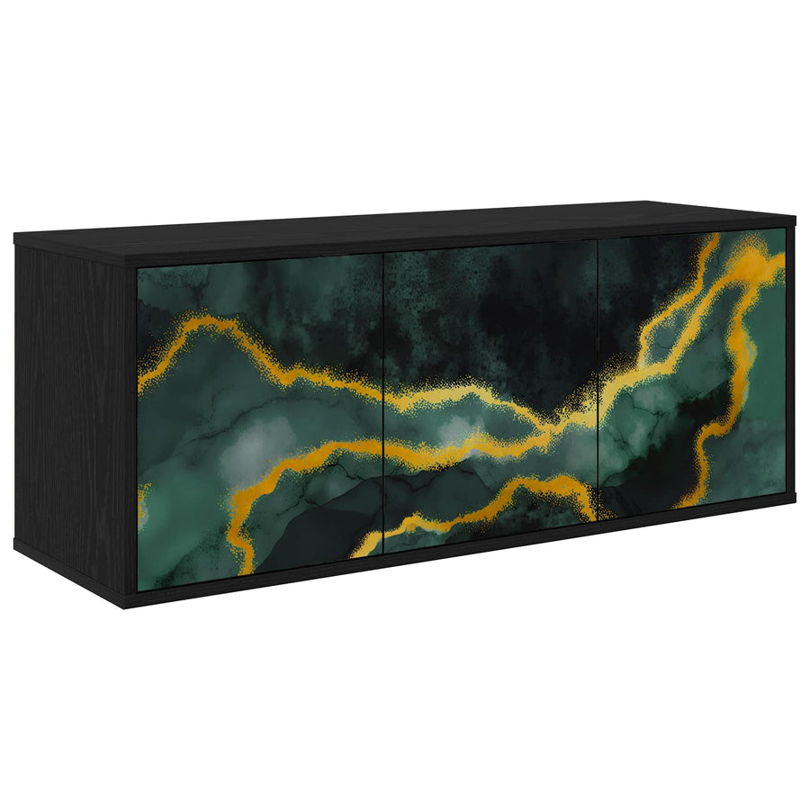 Wandgemonteerd tv-meubel WIJHE 102 x 33 x 40 cm Zwart eiken