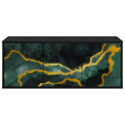 Wandgemonteerd tv-meubel WIJHE 102 x 33 x 40 cm Zwart eiken