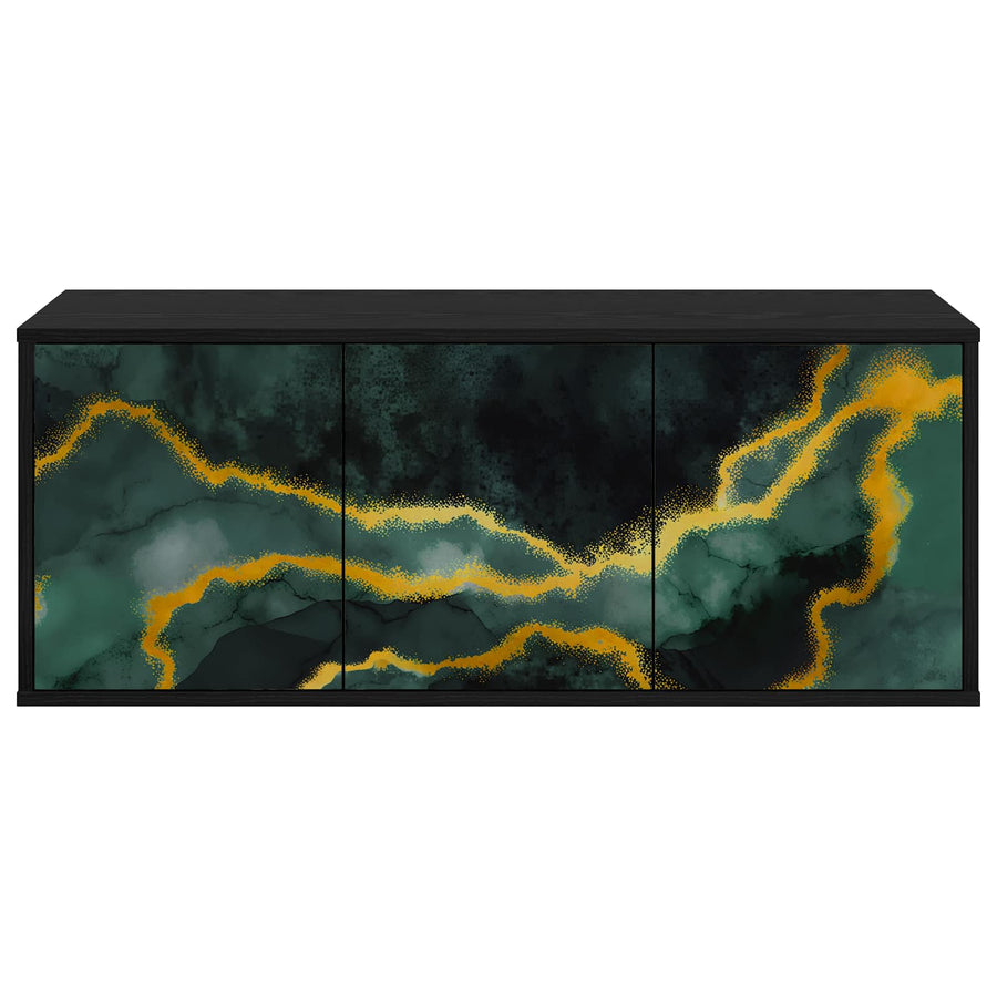 Wandgemonteerd tv-meubel WIJHE 102 x 33 x 40 cm Zwart eiken