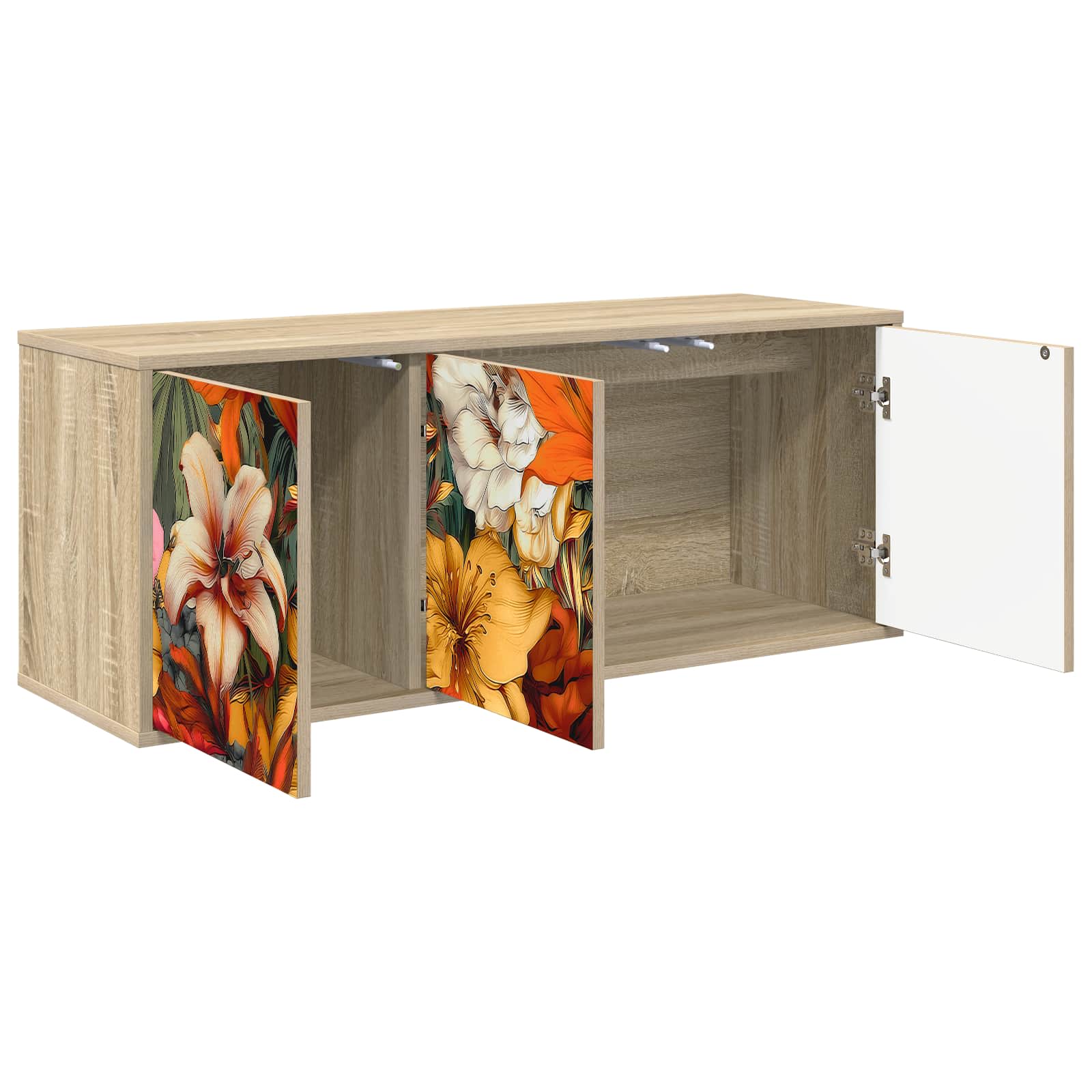 Wandgemonteerd tv-meubel GENNEP 102 x 33 x 40 cm Sonoma Eiken