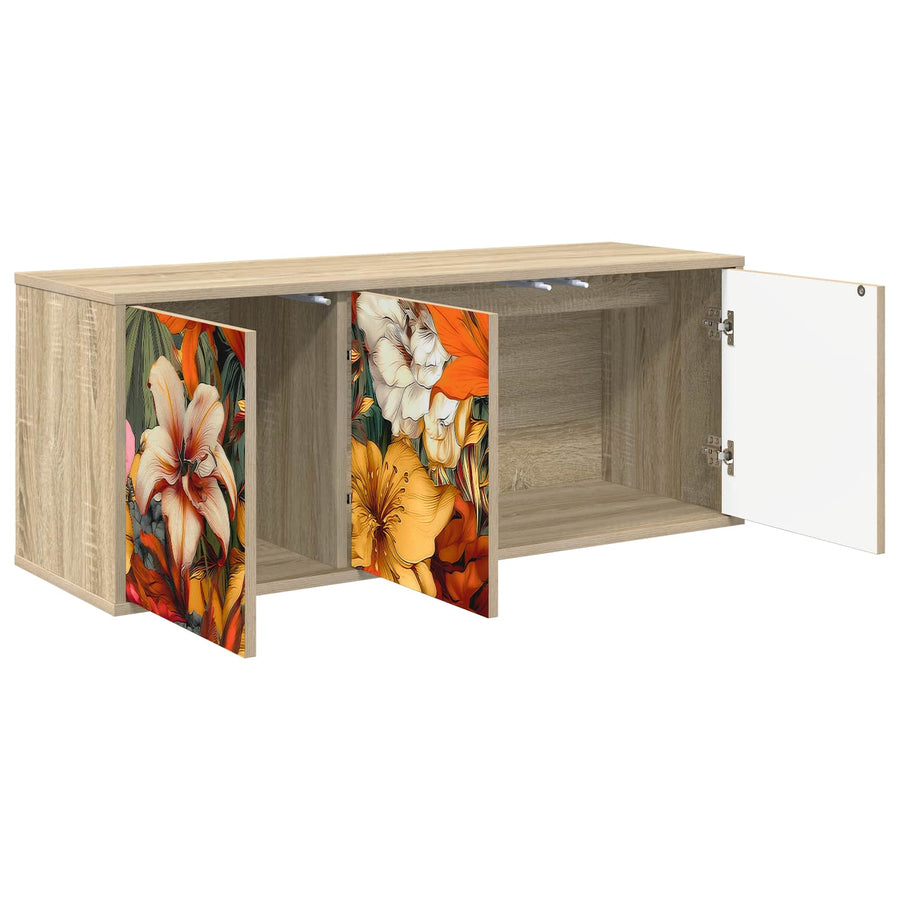 Wandgemonteerd tv-meubel GENNEP 102 x 33 x 40 cm Sonoma Eiken