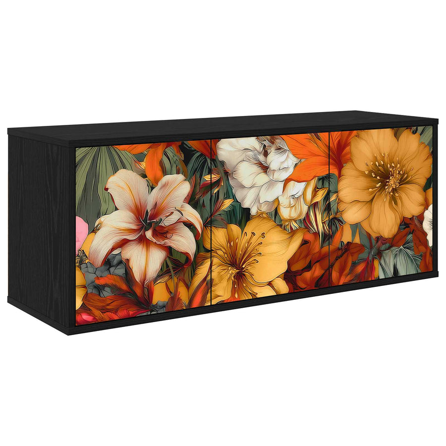 Wandgemonteerd tv-meubel GENNEP 102 x 33 x 40 cm Zwart eiken