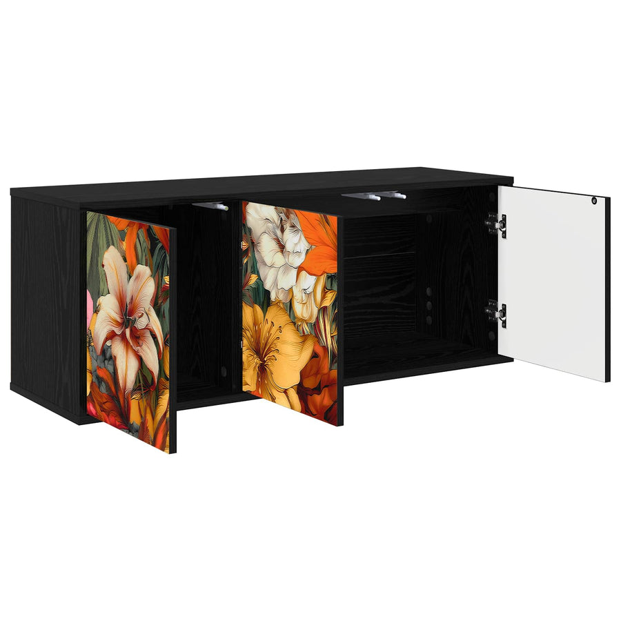 Wandgemonteerd tv-meubel GENNEP 102 x 33 x 40 cm Zwart eiken
