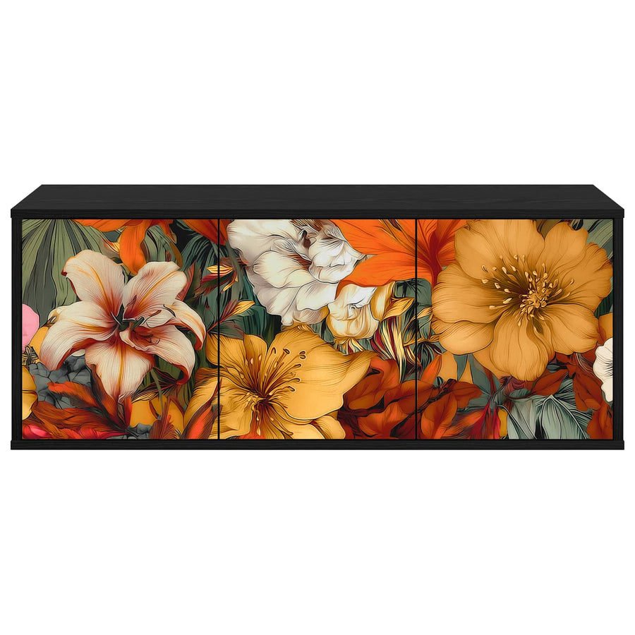 Wandgemonteerd tv-meubel GENNEP 102 x 33 x 40 cm Zwart eiken