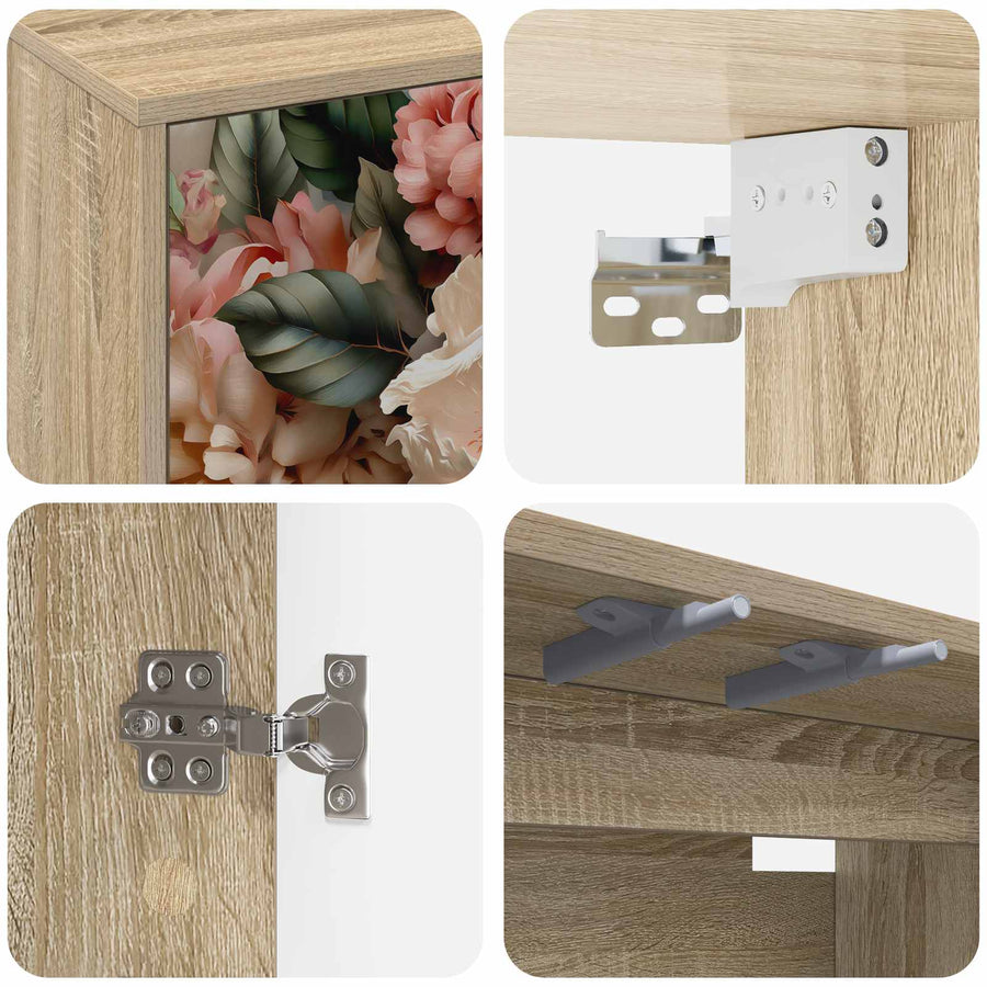 Wandgemonteerd tv-meubel BORNE 102 x 33 x 40 cm Sonoma Eiken