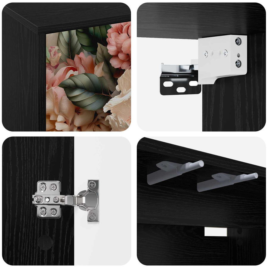 Wandgemonteerd tv-meubel BORNE 102 x 33 x 40 cm Zwart eiken