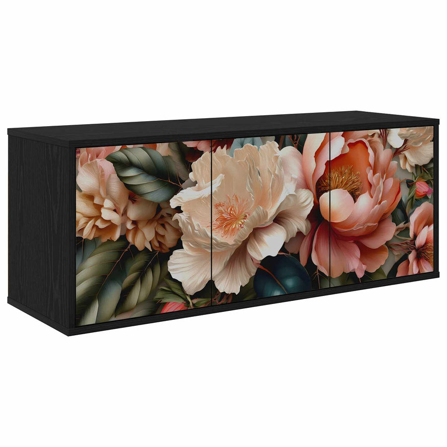 Wandgemonteerd tv-meubel BORNE 102 x 33 x 40 cm Zwart eiken