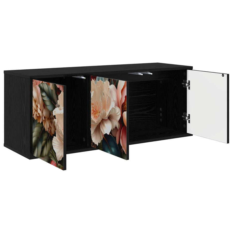 Wandgemonteerd tv-meubel BORNE 102 x 33 x 40 cm Zwart eiken