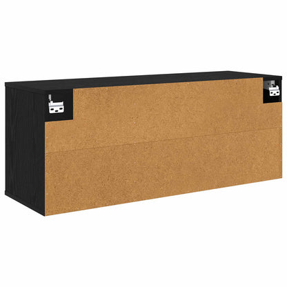 Wandgemonteerd tv-meubel BORNE 102 x 33 x 40 cm Zwart eiken