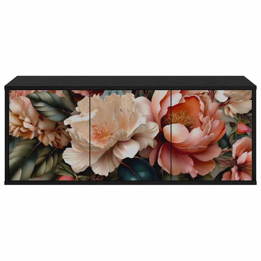 Wandgemonteerd tv-meubel BORNE 102 x 33 x 40 cm Zwart eiken