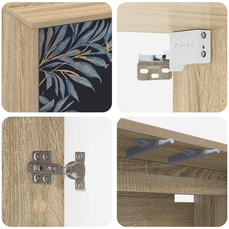 Wandgemonteerd tv-meubel DOKKUM 102 x 33 x 40 cm Sonoma Eiken