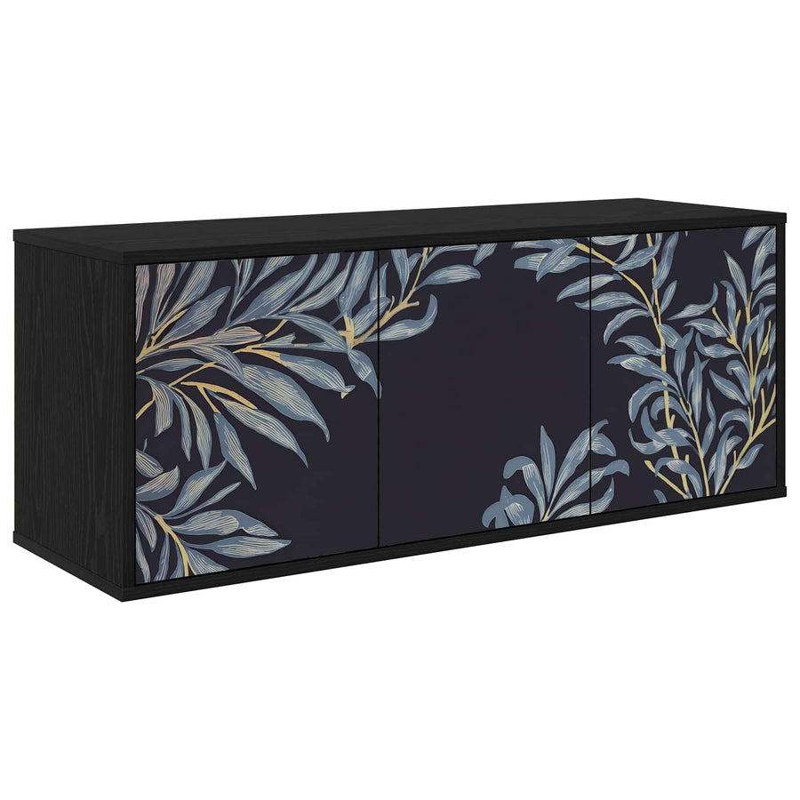 Wandgemonteerd tv-meubel DOKKUM 102 x 33 x 40 cm Zwart eiken
