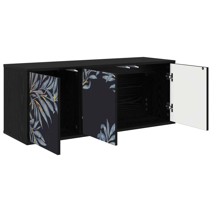 Wandgemonteerd tv-meubel DOKKUM 102 x 33 x 40 cm Zwart eiken