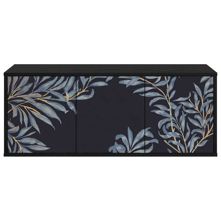 Wandgemonteerd tv-meubel DOKKUM 102 x 33 x 40 cm Zwart eiken