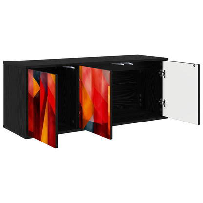 Wandgemonteerd tv-meubel HEESCH 102 x 33 x 40 cm Zwart eiken
