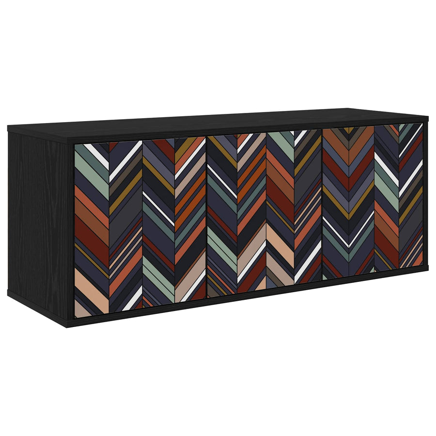 Wandgemonteerd tv-meubel OMMEN 102 x 33 x 40 cm Zwart eiken