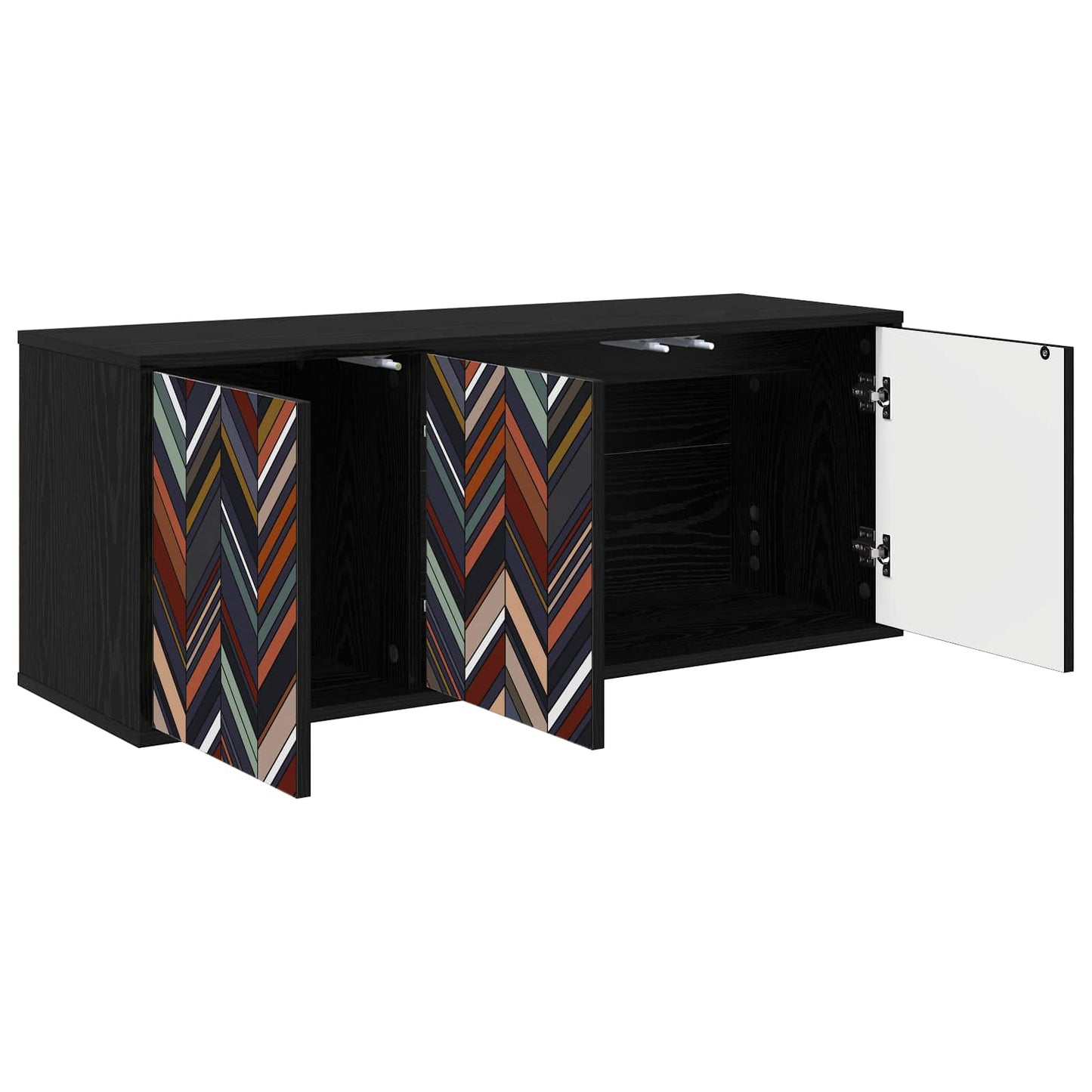 Wandgemonteerd tv-meubel OMMEN 102 x 33 x 40 cm Zwart eiken