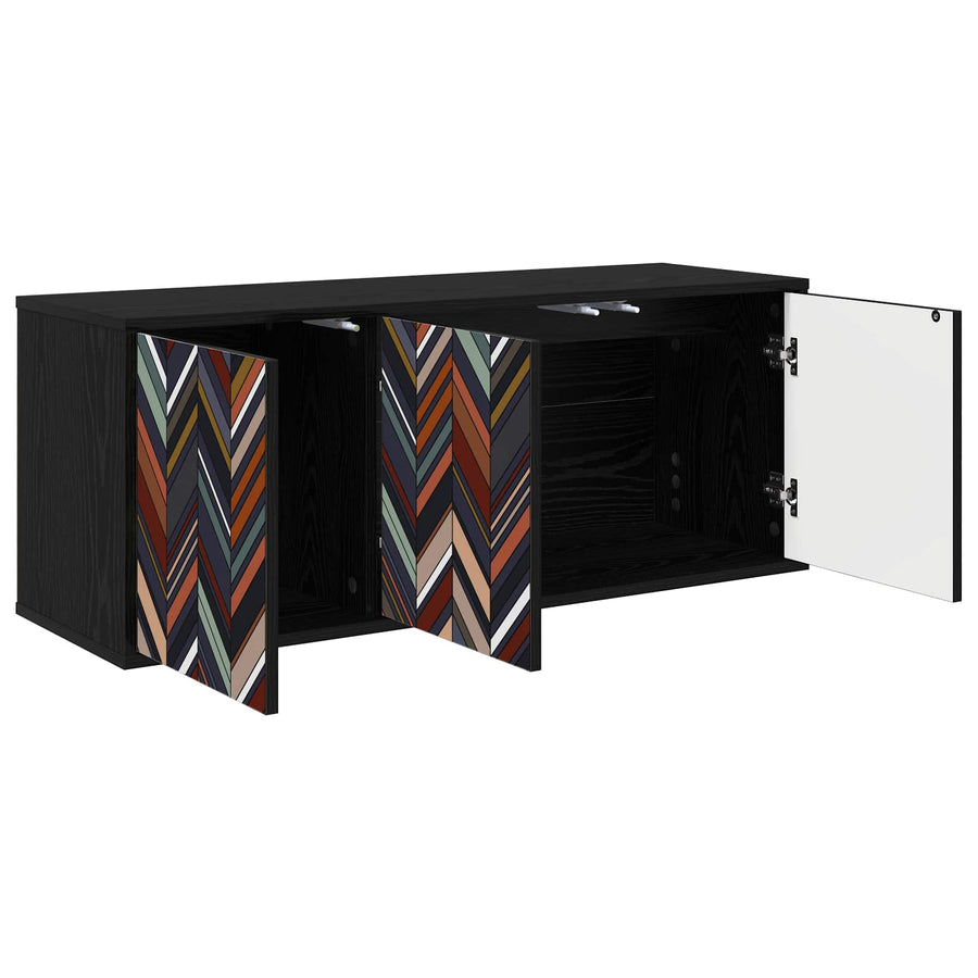 Wandgemonteerd tv-meubel OMMEN 102 x 33 x 40 cm Zwart eiken