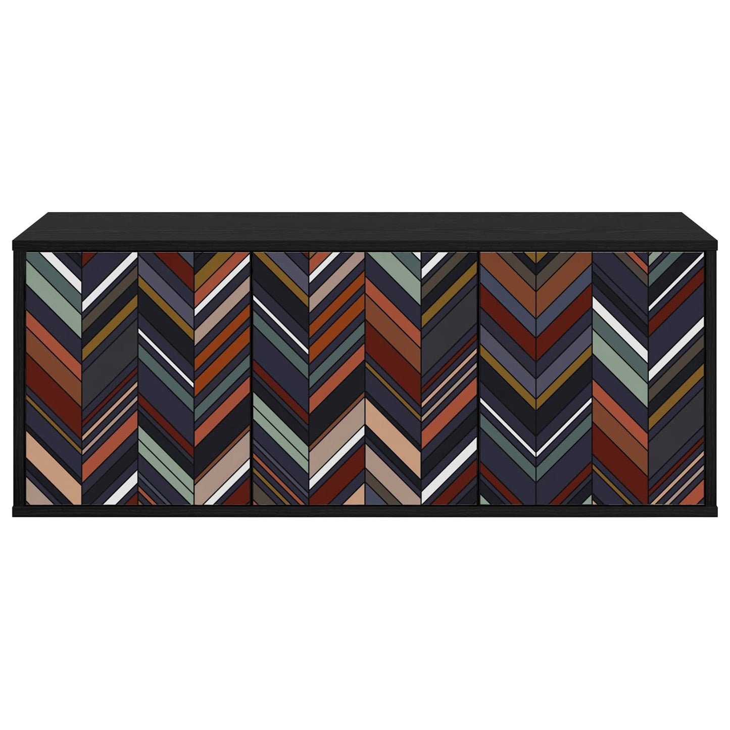 Wandgemonteerd tv-meubel OMMEN 102 x 33 x 40 cm Zwart eiken