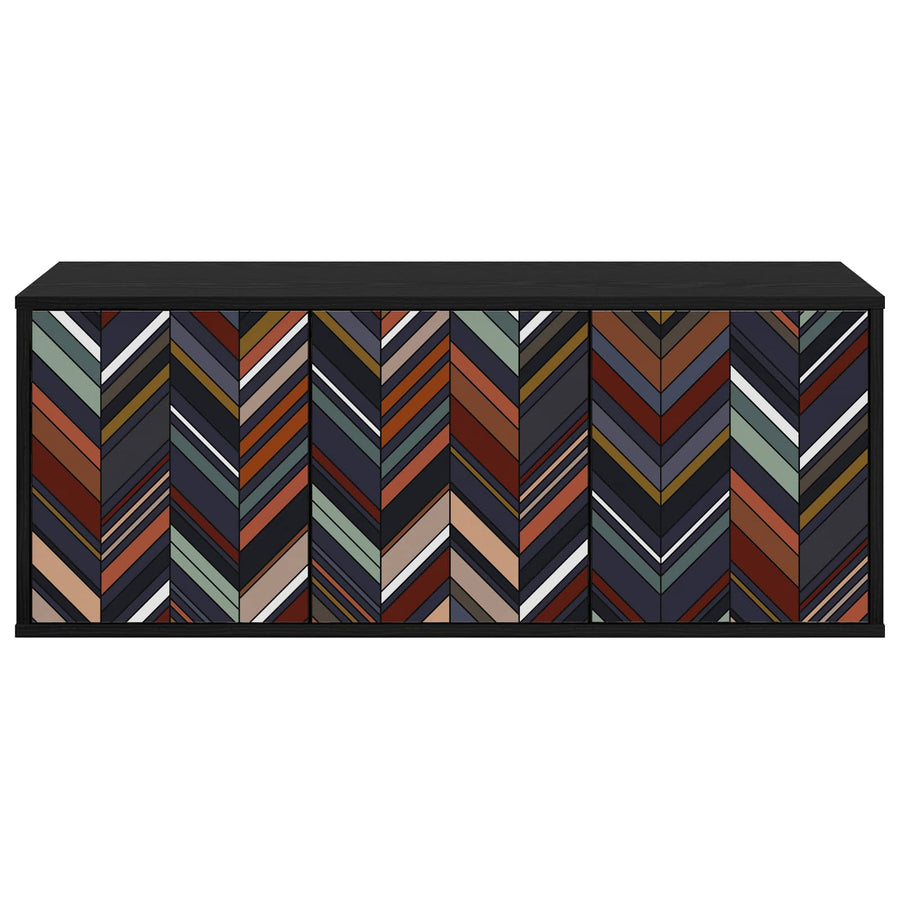 Wandgemonteerd tv-meubel OMMEN 102 x 33 x 40 cm Zwart eiken