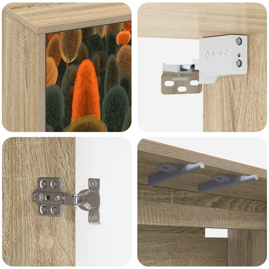 Wandgemonteerd tv-meubel ZAANDAM 102 x 33 x 40 cm Sonoma Eiken