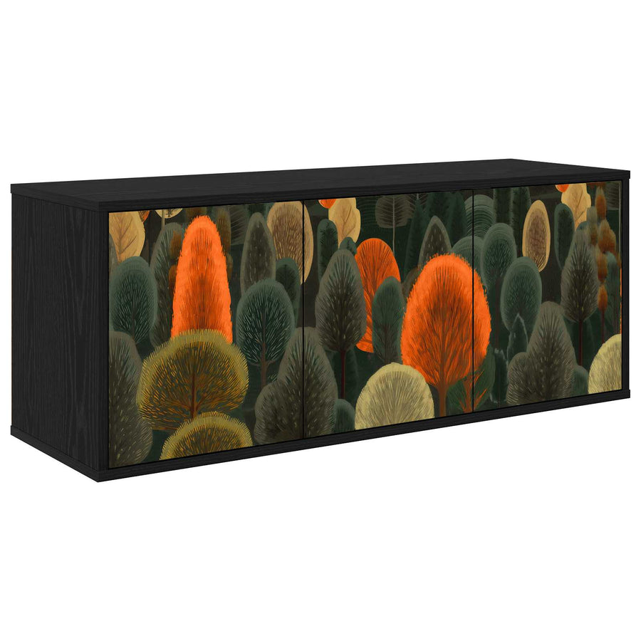 Wandgemonteerd tv-meubel ZAANDAM 102 x 33 x 40 cm Zwart eiken