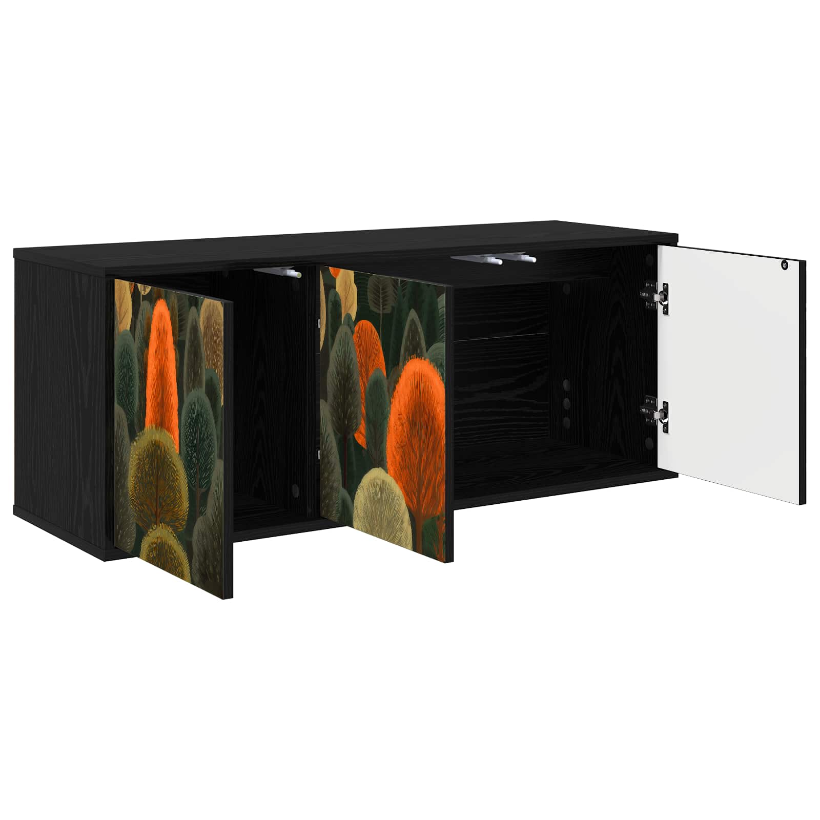 Wandgemonteerd tv-meubel ZAANDAM 102 x 33 x 40 cm Zwart eiken