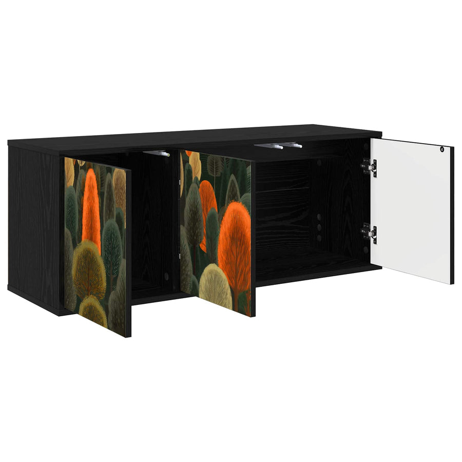 Wandgemonteerd tv-meubel ZAANDAM 102 x 33 x 40 cm Zwart eiken