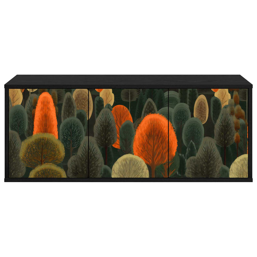 Wandgemonteerd tv-meubel ZAANDAM 102 x 33 x 40 cm Zwart eiken