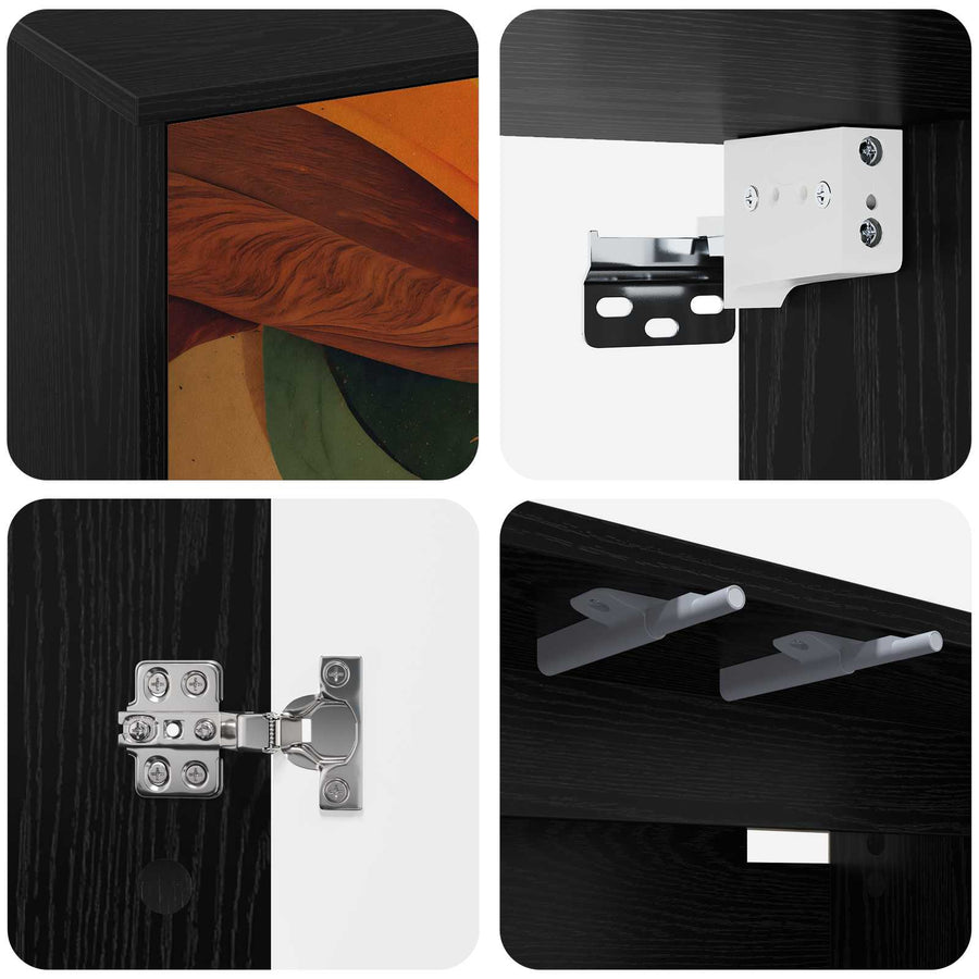 Wandgemonteerd tv-meubel BONN 102 x 33 x 40 cm Zwart eiken