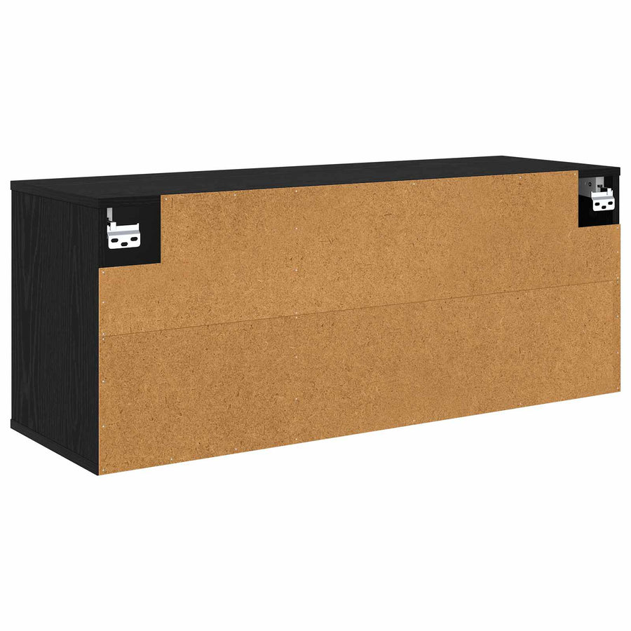 Wandgemonteerd tv-meubel BONN 102 x 33 x 40 cm Zwart eiken