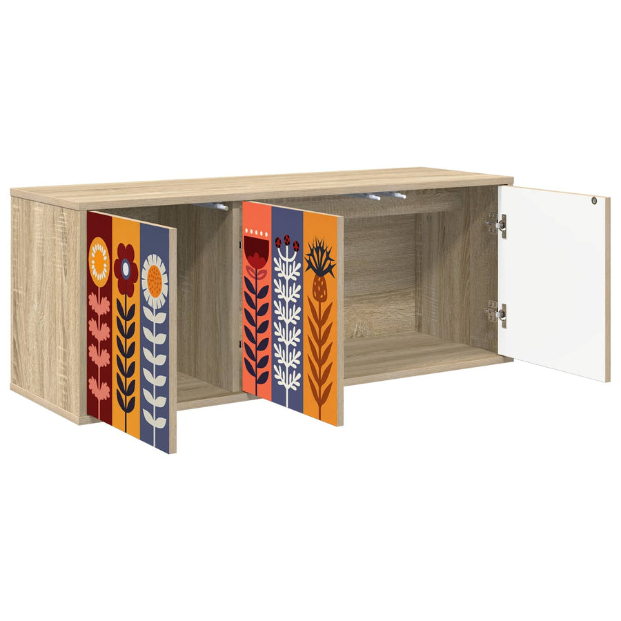Wandgemonteerd tv-meubel ESSEN 102 x 33 x 40 cm Sonoma Eiken