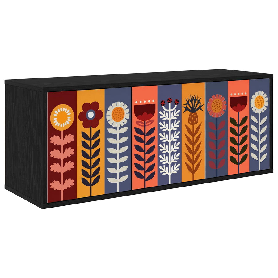 Wandgemonteerd tv-meubel ESSEN 102 x 33 x 40 cm Zwart eiken