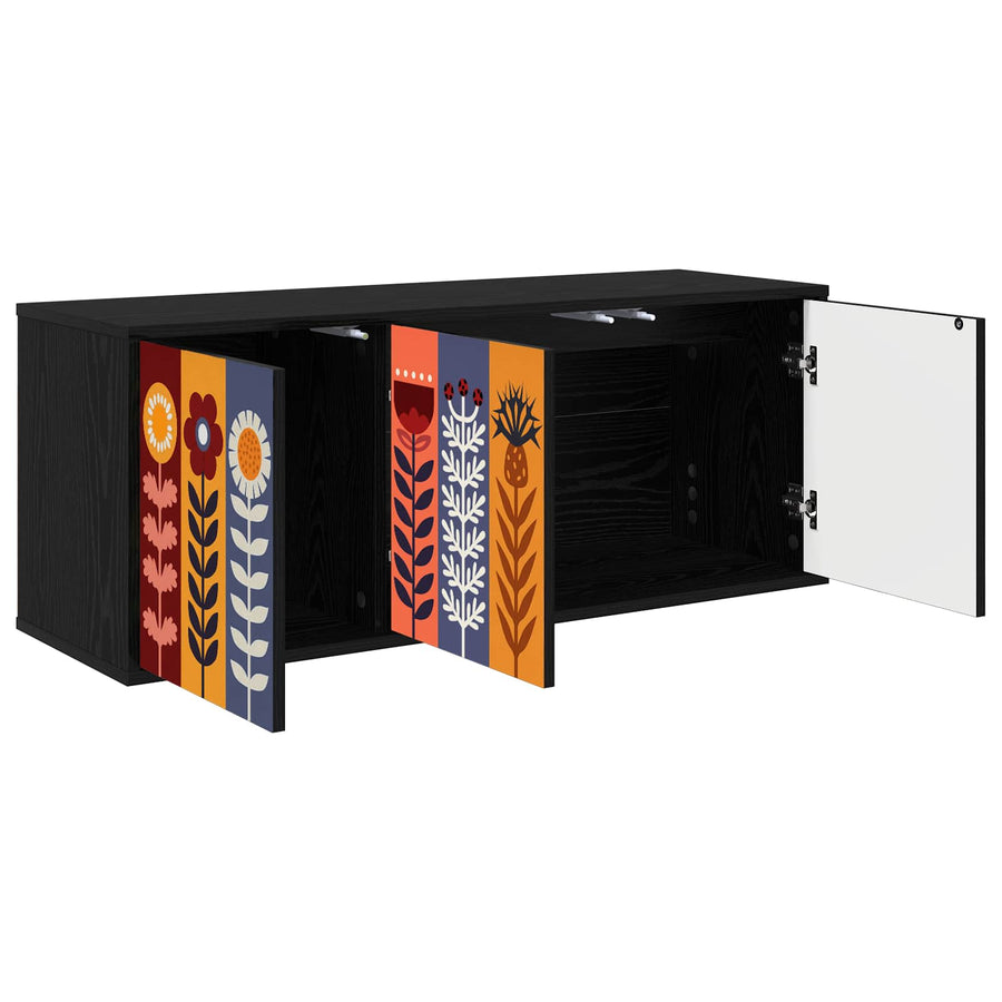 Wandgemonteerd tv-meubel ESSEN 102 x 33 x 40 cm Zwart eiken