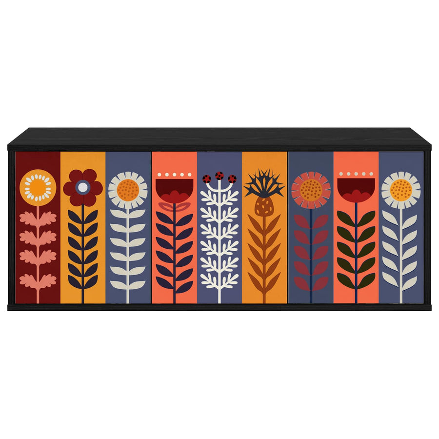 Wandgemonteerd tv-meubel ESSEN 102 x 33 x 40 cm Zwart eiken