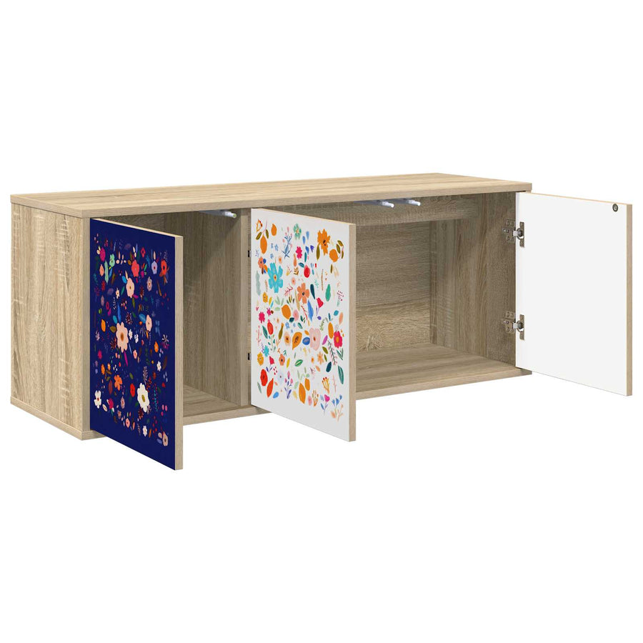 Wandgemonteerd tv-meubel MAINZ 102 x 33 x 40 cm Sonoma Eiken