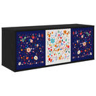 Wandgemonteerd tv-meubel MAINZ 102 x 33 x 40 cm Zwart eiken