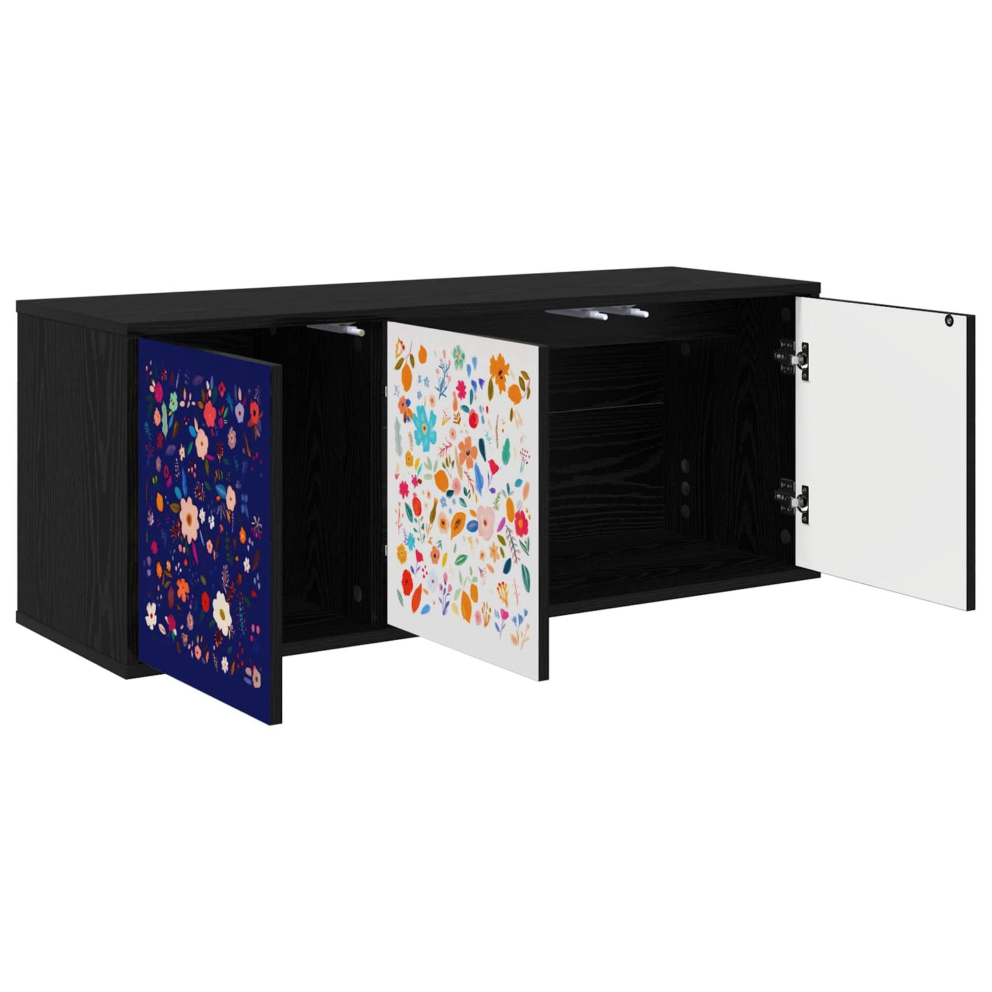 Wandgemonteerd tv-meubel MAINZ 102 x 33 x 40 cm Zwart eiken