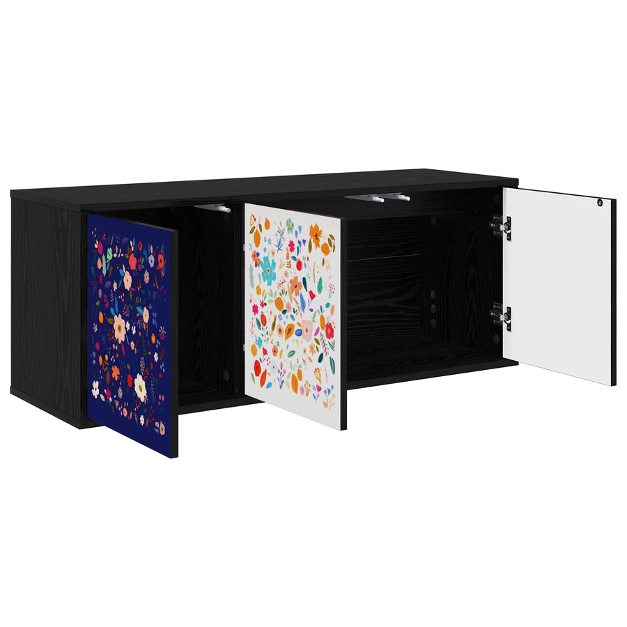 Wandgemonteerd tv-meubel MAINZ 102 x 33 x 40 cm Zwart eiken