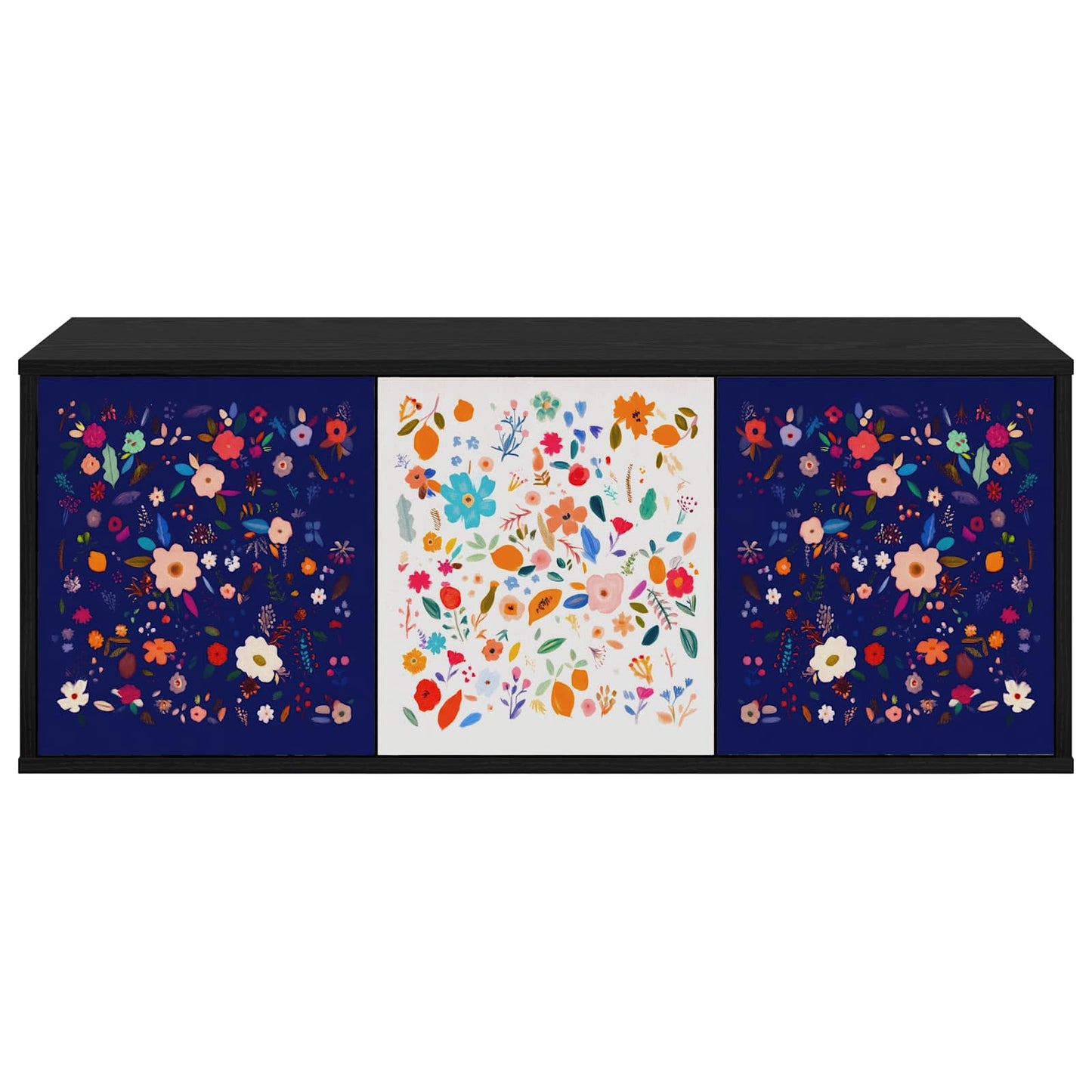 Wandgemonteerd tv-meubel MAINZ 102 x 33 x 40 cm Zwart eiken