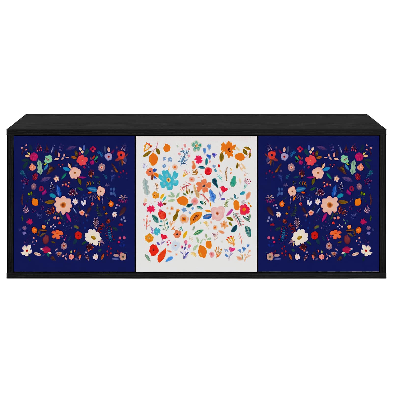 Wandgemonteerd tv-meubel MAINZ 102 x 33 x 40 cm Zwart eiken