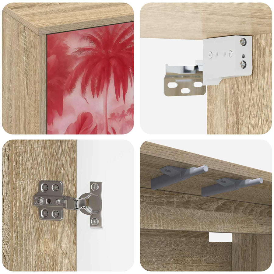 Wandgemonteerd tv-meubel AACHEN 102 x 33 x 40 cm Sonoma Eiken