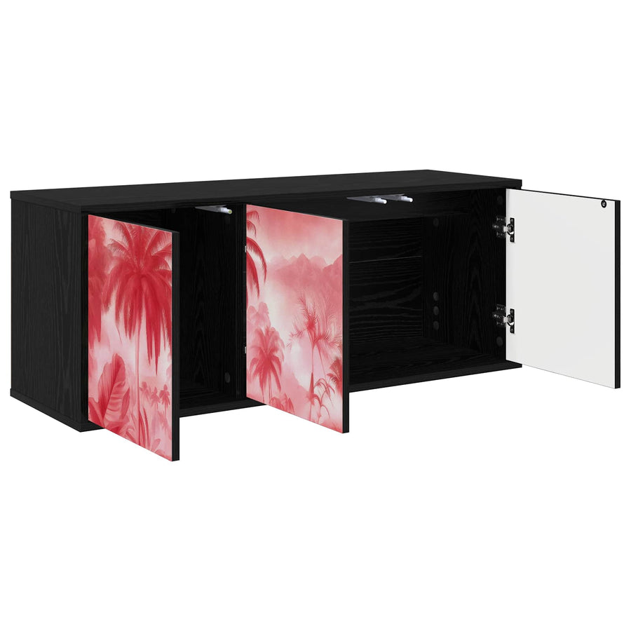 Wandgemonteerd tv-meubel AACHEN 102 x 33 x 40 cm Zwart eiken