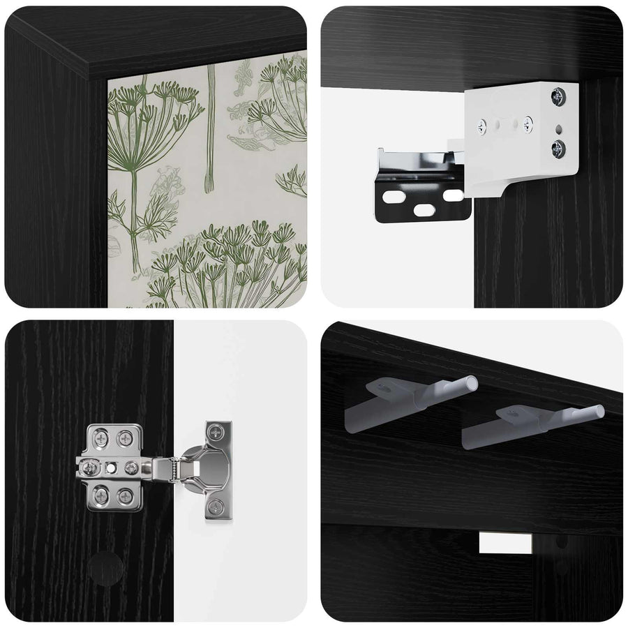 Wandgemonteerd tv-meubel GOTHA 102 x 33 x 40 cm Zwart eiken